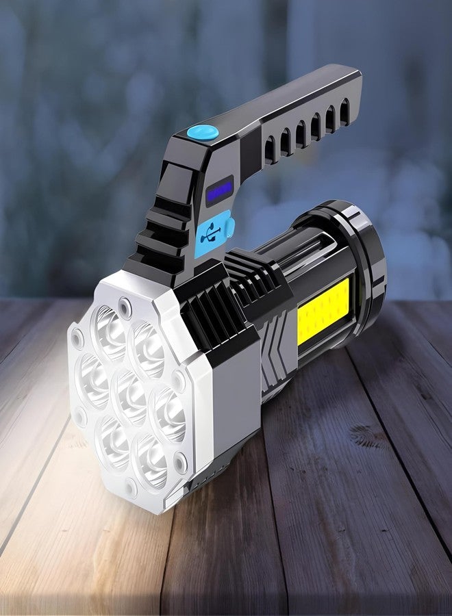 Oblivion 7-in-1 Rechargeable LED Torch Light - High-Power, 100m Beam Range Flashlight with Multi-Mode Brightness, USB COB Side Light, Waterproof Emergency Lantern for Outdoor, Camping, Hiking, Travel - Image 4